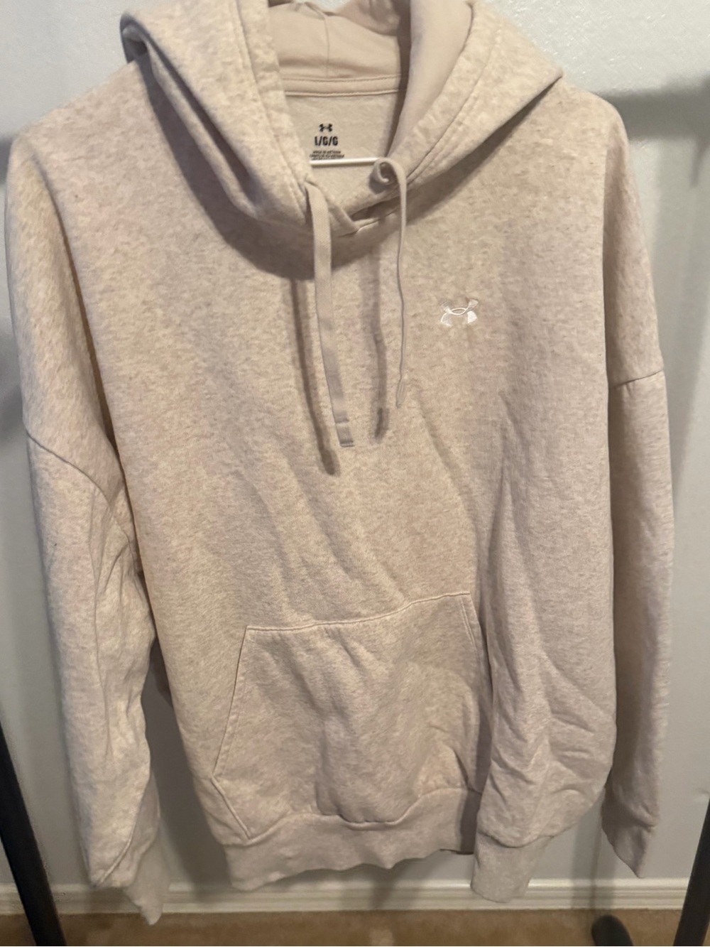 Under Armour Women's Size L - Hoodie Oversized Rival Fleece In Tan MSRP $60